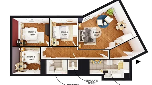 Rooms in Saint-Denis - photo 9