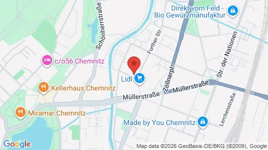 Apartments for rent i Chemnitz - kort over placeringen