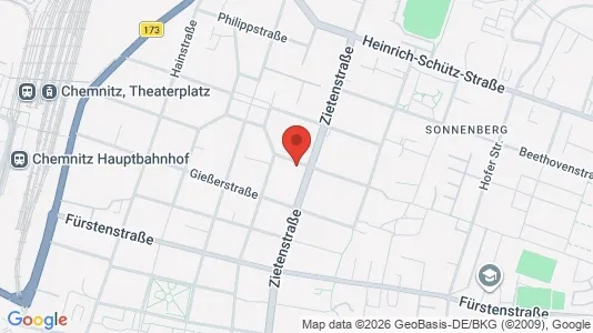 Apartments for rent i Chemnitz - kort over placeringen