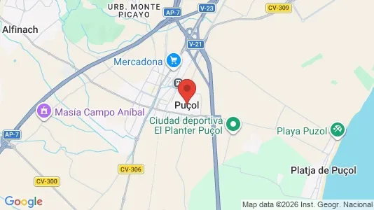 Apartments for rent i Puçol - kort over placeringen