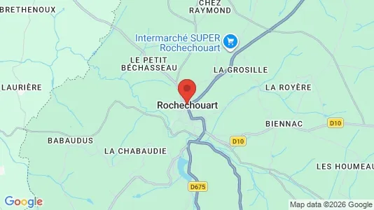 Apartments for rent i Rochechouart - kort over placeringen