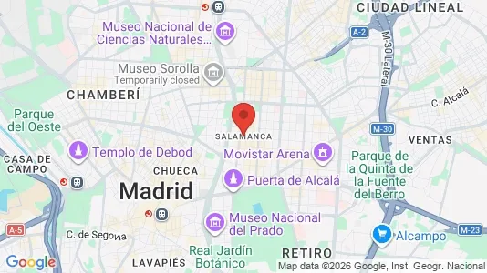 Apartments for rent i Madrid Salamanca - kort over placeringen