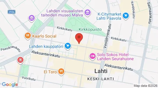 Apartments for rent i Lahti - kort over placeringen