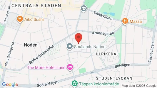 Rooms for rent i Lund - kort over placeringen