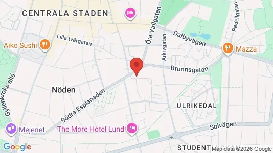 Rooms for rent i Lund - kort over placeringen