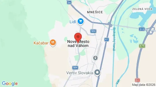 Apartments for rent i Nové Mesto nad Váhom - kort over placeringen
