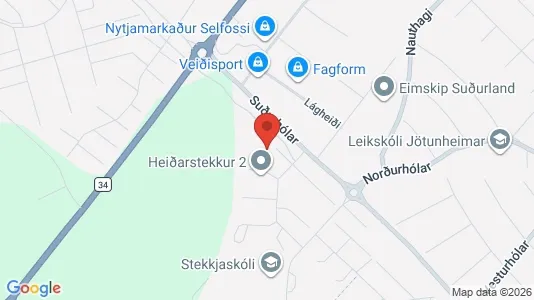 Apartments for rent i Selfoss - kort over placeringen