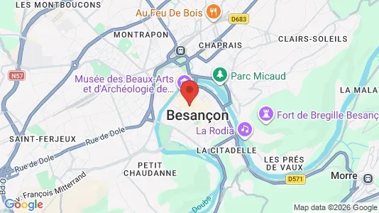 Apartments for rent i Besançon - kort over placeringen