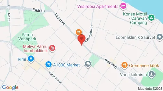 Apartments for rent i Pärnu - kort over placeringen
