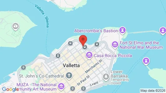 Apartments for rent i Valletta - kort over placeringen