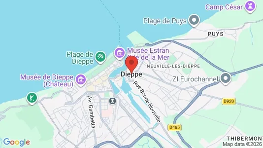 Apartments for rent i Dieppe - kort over placeringen
