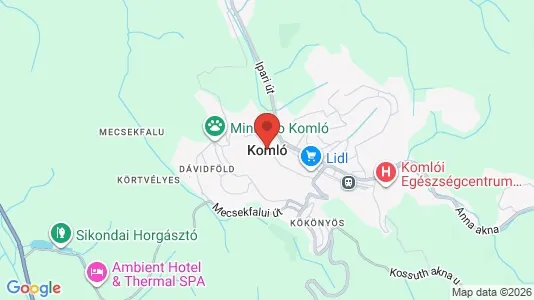 Apartments for rent i Komlói - kort over placeringen