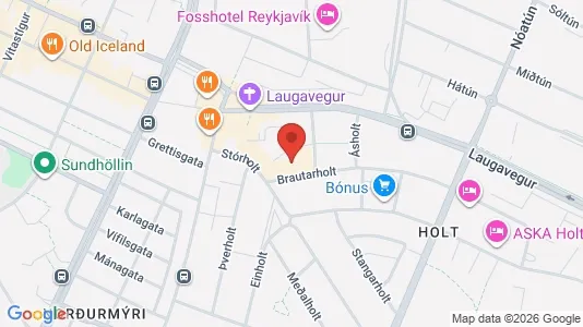 Apartments for rent i Reykjavík Hlíðar - kort over placeringen