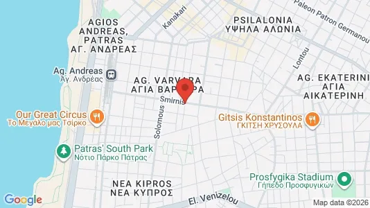 Apartments for rent i Patras - kort over placeringen