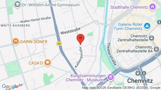 Apartments for rent i Chemnitz - kort over placeringen