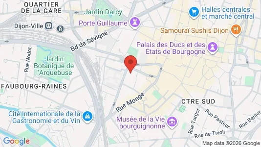 Apartments for rent i Dijon - kort over placeringen