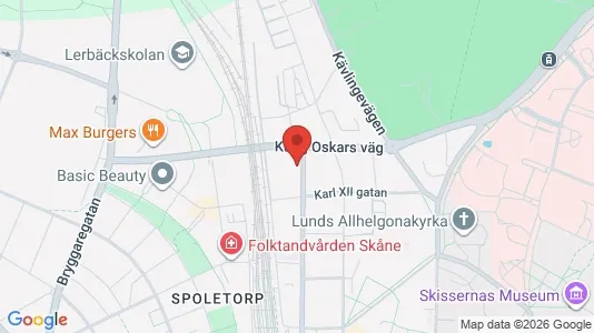 Rooms for rent i Lund - kort over placeringen