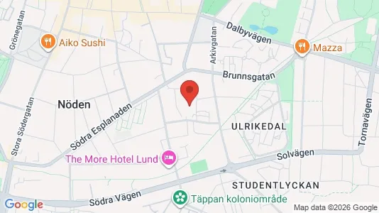Rooms for rent i Lund - kort over placeringen