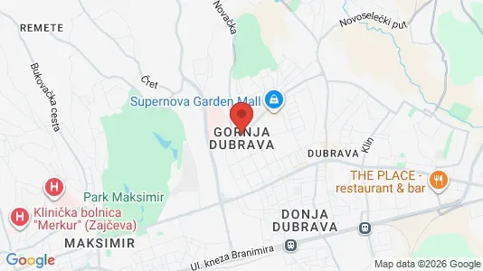 Apartments for rent i Zagreb Gornja Dubrava - kort over placeringen