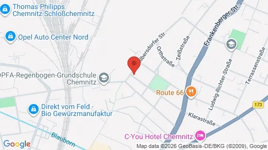 Apartments for rent i Chemnitz - kort over placeringen