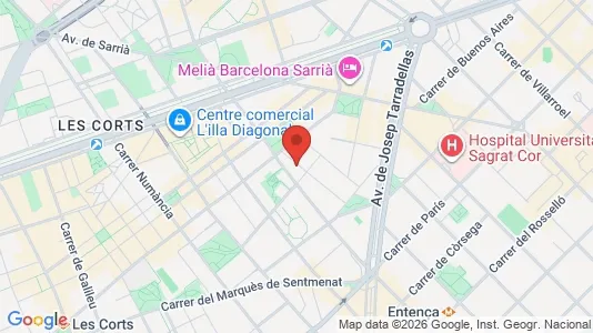 Apartments for rent i Barcelona Les Corts - kort over placeringen
