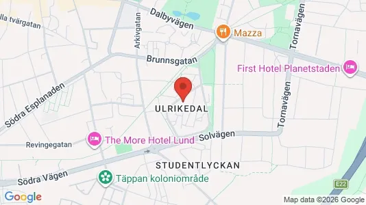 Rooms for rent i Lund - kort over placeringen