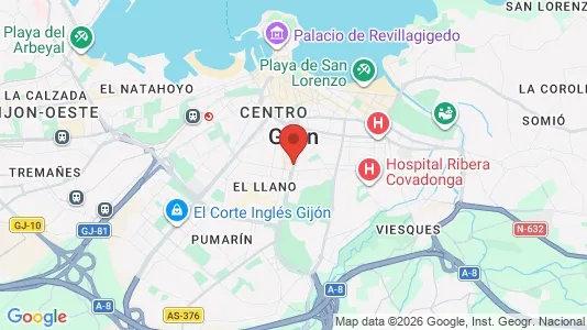 Apartments for rent i Gijón - kort over placeringen