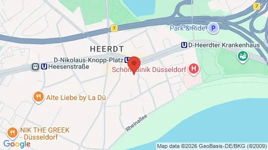 Apartments for rent i Dusseldorf - kort over placeringen