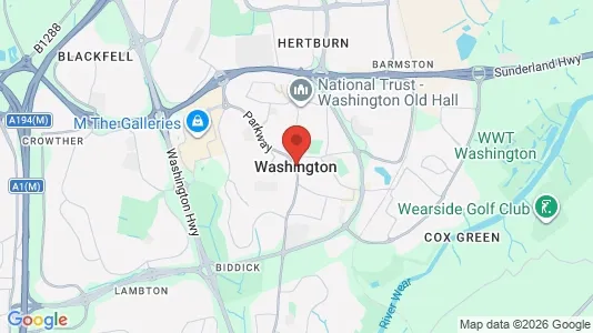 Houses for rent i Washington - Tyne and Wear - kort over placeringen