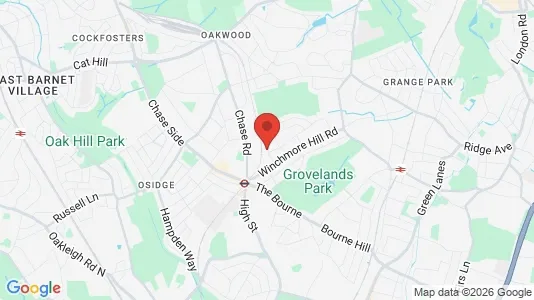 Houses for rent i London N14 - kort over placeringen