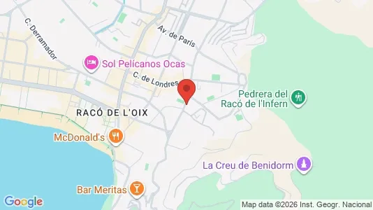 Apartments for rent i Benidorm - kort over placeringen