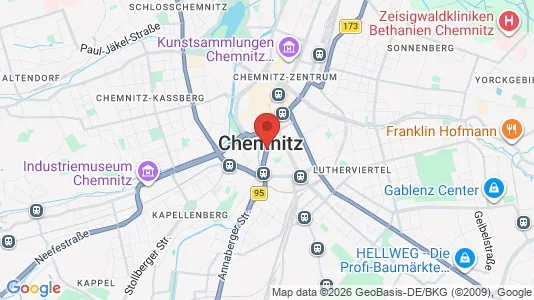 Houses for rent i Chemnitz - kort over placeringen