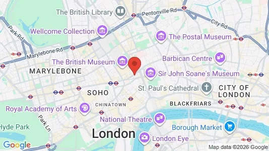 Apartments for rent i London WC1A - kort over placeringen