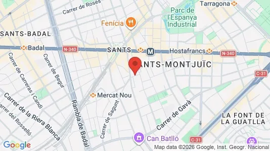 Apartments for rent i Barcelona Sants-Montjuïc - kort over placeringen