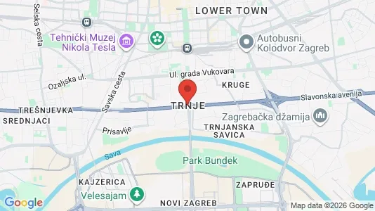 Apartments for rent i Zagreb Trnje - kort over placeringen