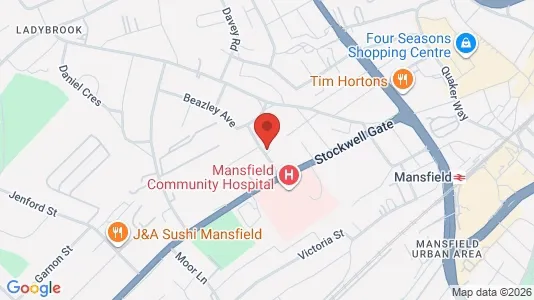 Apartments for rent i Mansfield - Nottinghamshire - kort over placeringen