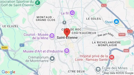 Apartments for rent i Saint-Étienne - kort over placeringen