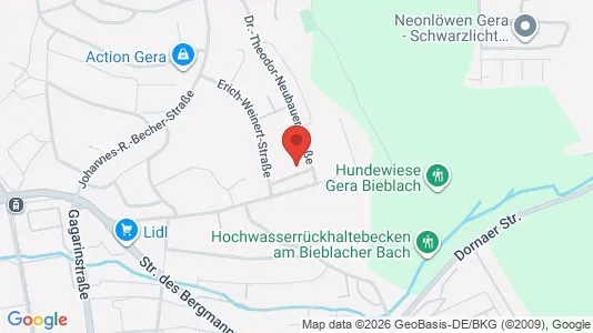 Apartments for rent i Gera - kort over placeringen