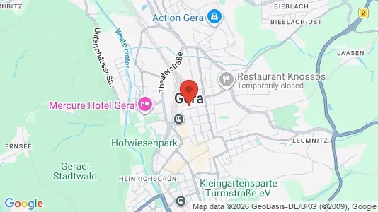 Apartments for rent i Gera - kort over placeringen