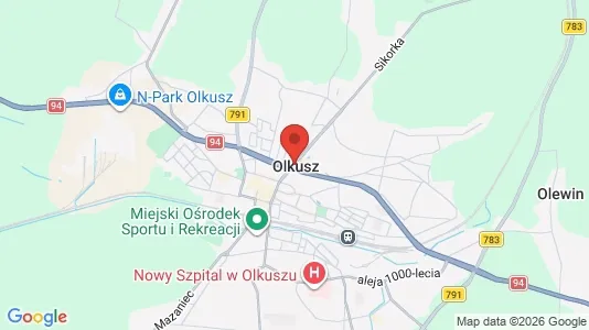 Apartments for rent i Olkuski - kort over placeringen