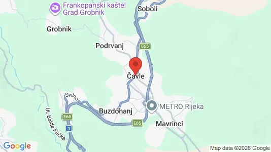 Apartments for rent i Čavle - kort over placeringen