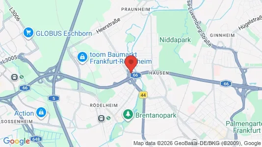Apartments for rent i Frankfurt Mitte-West - kort over placeringen