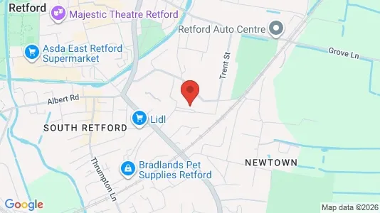 Apartments for rent i Retford - Nottinghamshire - kort over placeringen