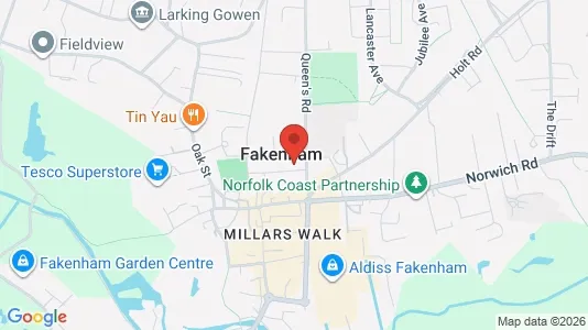 Apartments for rent i Fakenham - Norfolk - kort over placeringen