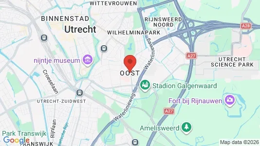 Apartments for rent i Utrecht Oost - kort over placeringen