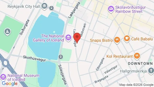 Apartments for rent i Reykjavík Miðborg - kort over placeringen