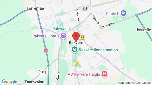 Apartments for rent i Rakvere - kort over placeringen