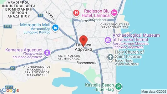 Apartments for rent i Larnaca - kort over placeringen