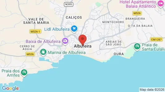 Apartments for rent i Albufeira - kort over placeringen
