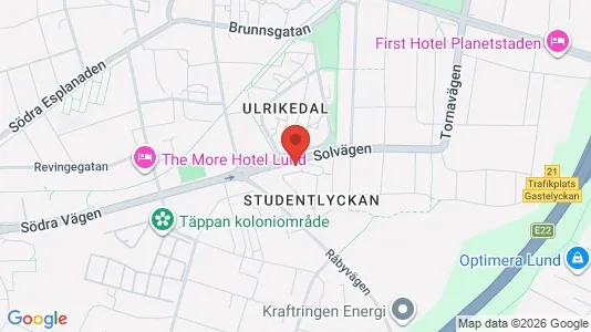 Rooms for rent i Lund - kort over placeringen